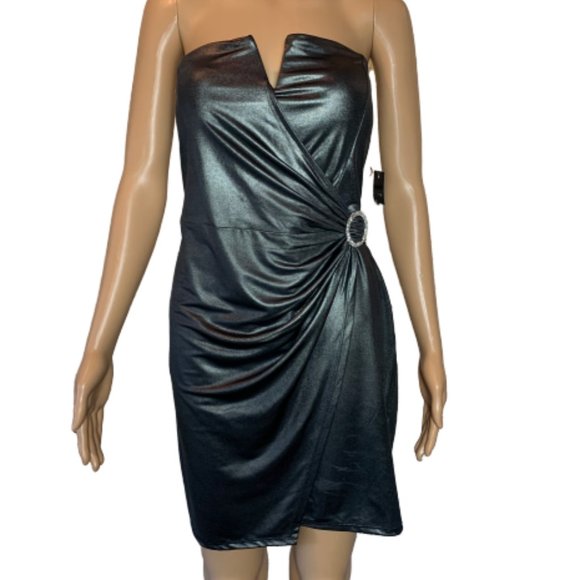 NWT TRIXX Grey Strapless Mini Party Dress - Picture 1 of 6